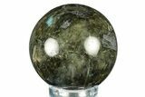 Flashy, Polished Labradorite Sphere - Great Color Play #266221-1